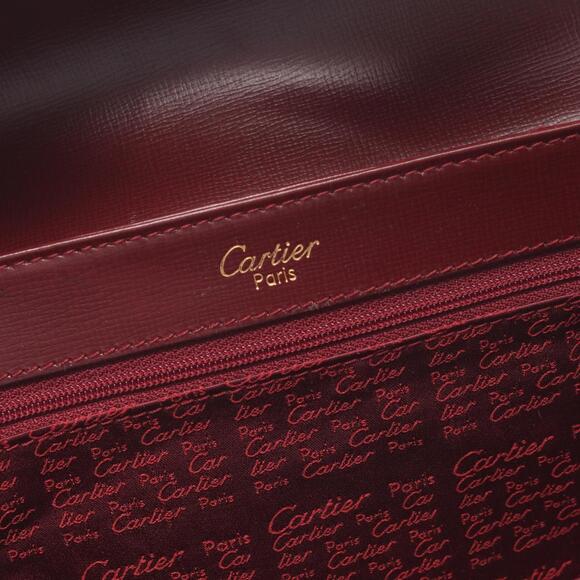 Cartier Must Line Shoulder Bag/Handbag Leather Women's Bordeaux - Picture 4 of 8